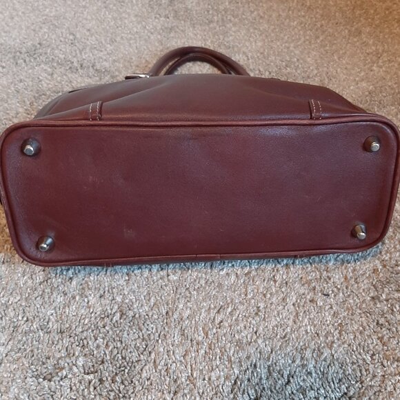 Vintage Coach Hampton Satchel 7555 Shoulder Bag Burgundy Leather - Picture 9 of 16